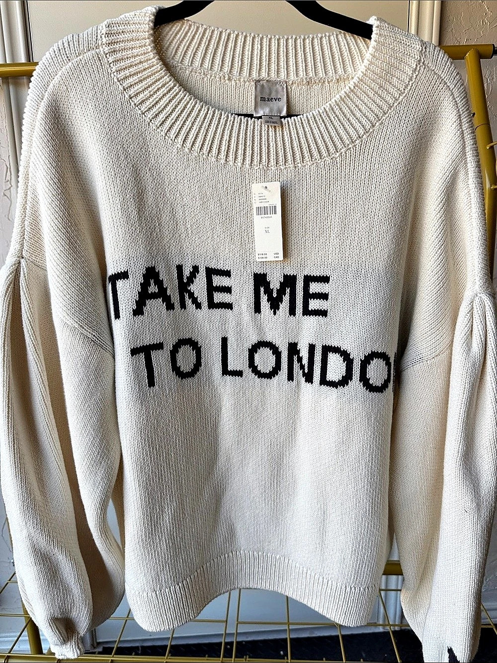 Mango Take Me to London Cotton Sweater NWT